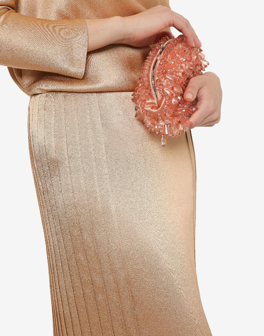 Alberta Ferretti Gonna lunga in raso con plissé Offerte