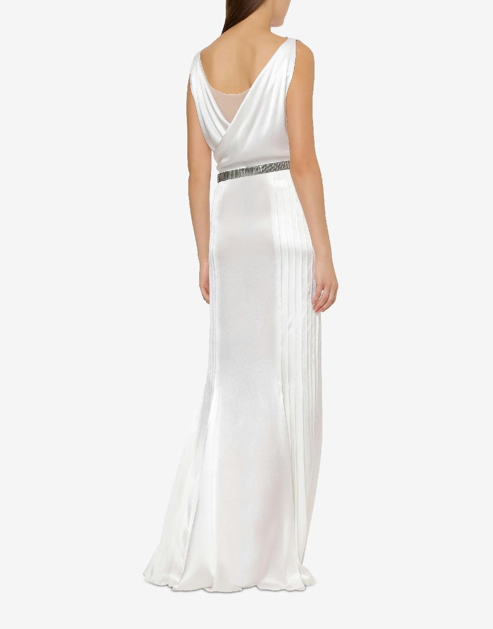 Alberta Ferretti Abito in raso con plissé Cocktail Pezzi Unici