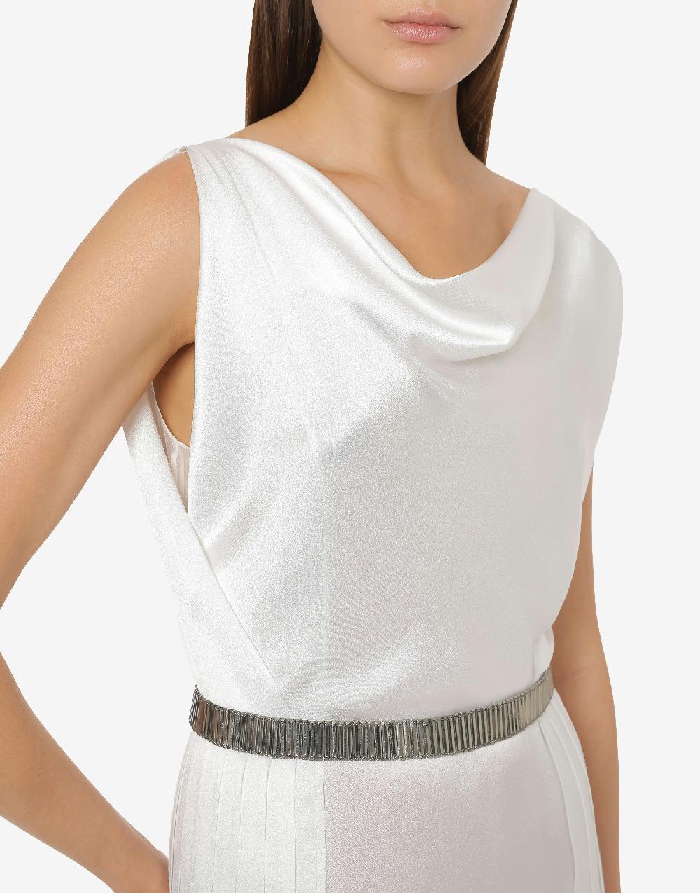 Alberta Ferretti Abito in raso con plissé Cocktail Pezzi Unici