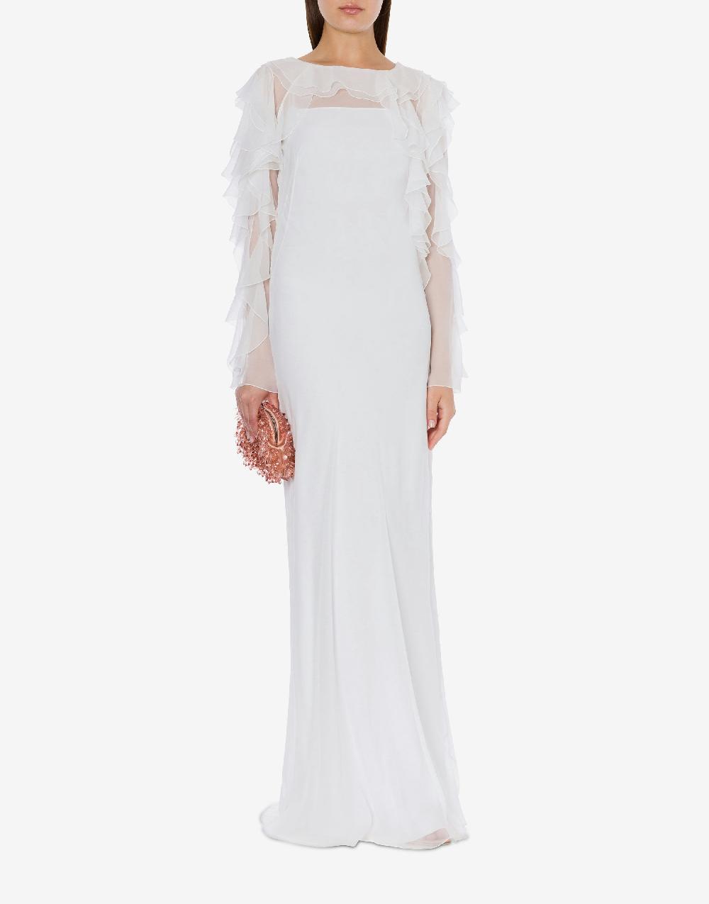 Alberta Ferretti Abito lungo in chiffon organico Cocktail Fino al 60% di sconto