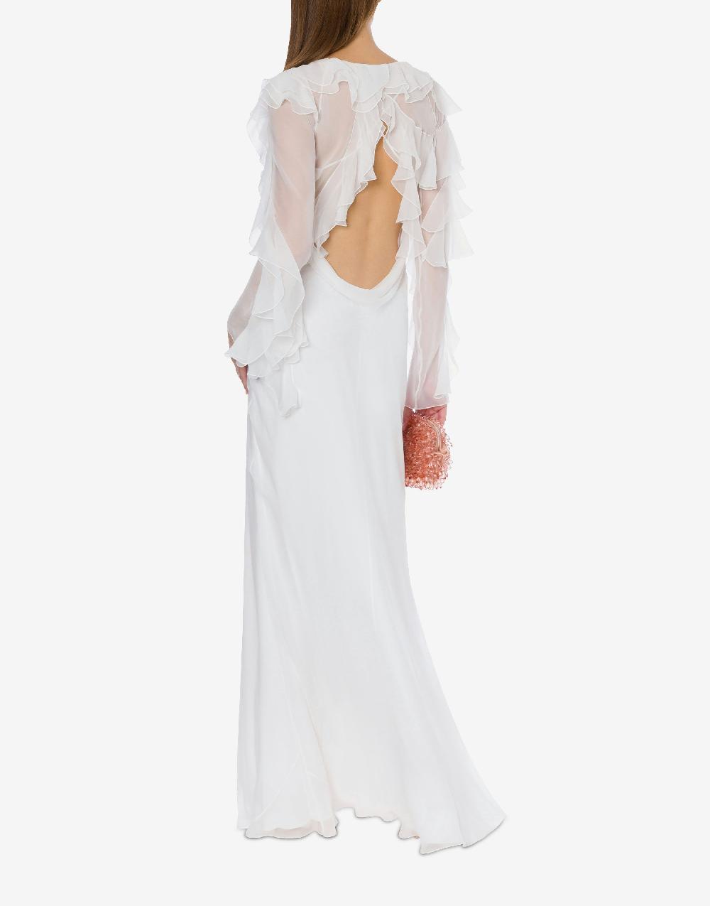 Alberta Ferretti Abito lungo in chiffon organico Cocktail Fino al 60% di sconto