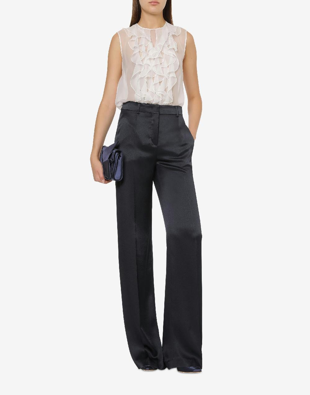 Alberta Ferretti Top in chiffon organico Solo un giorno rimasto