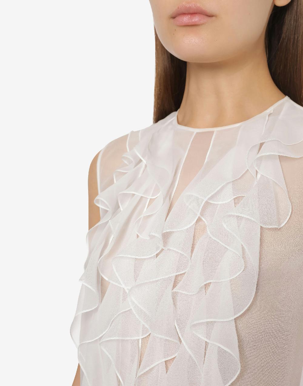 Alberta Ferretti Top in chiffon organico Solo un giorno rimasto