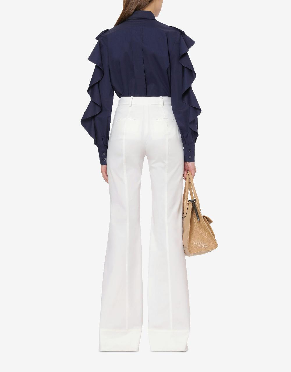 Alberta Ferretti Camicia in popeline stretch con ruches Sottocosto
