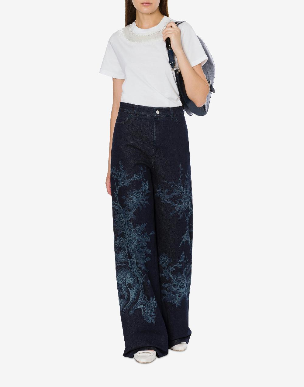 Alberta Ferretti T-shirt in jersey con ricamo paillettes e stones Online