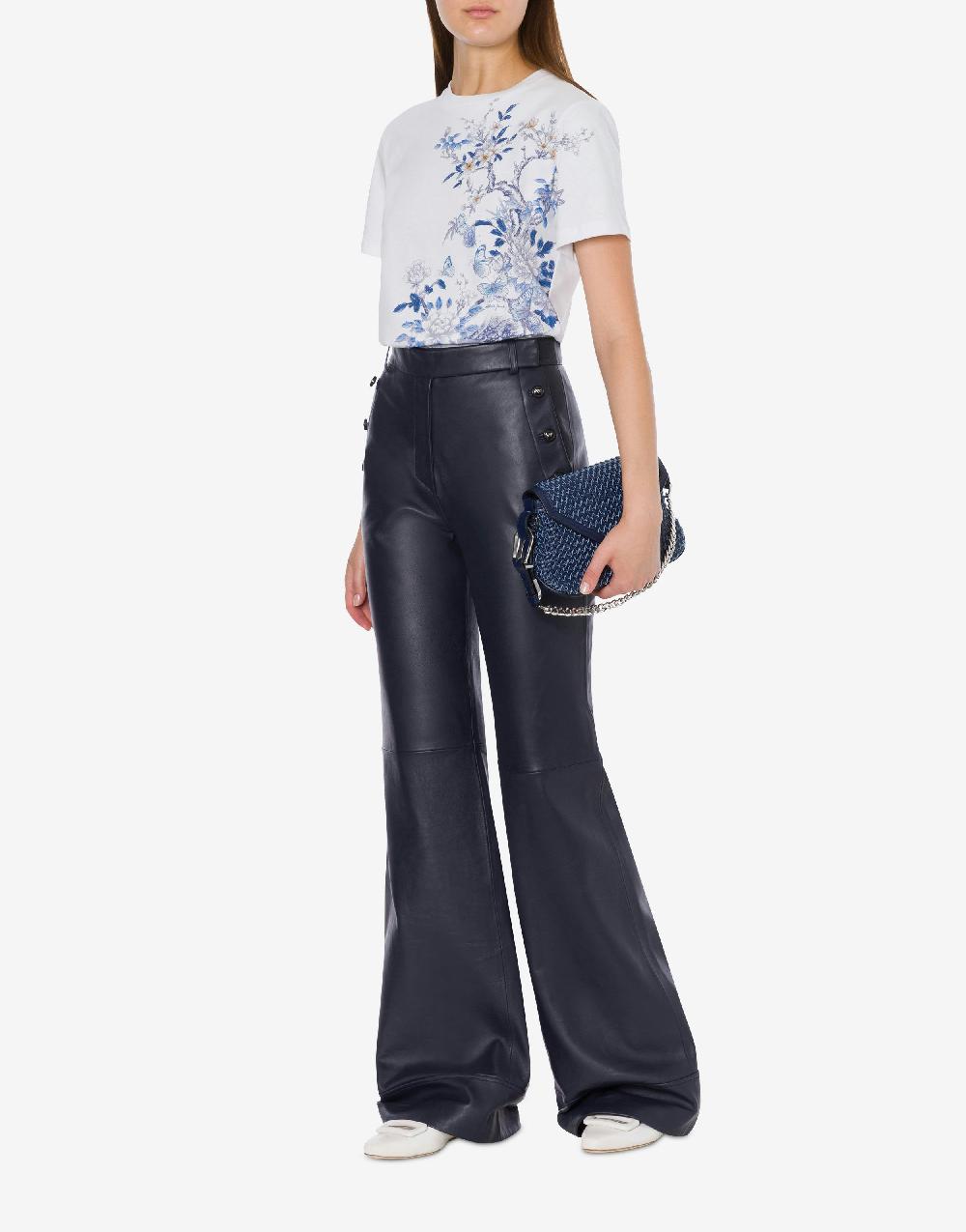 Alberta Ferretti T-shirt in jersey con stampa ciliegio e farfalle In Vendita