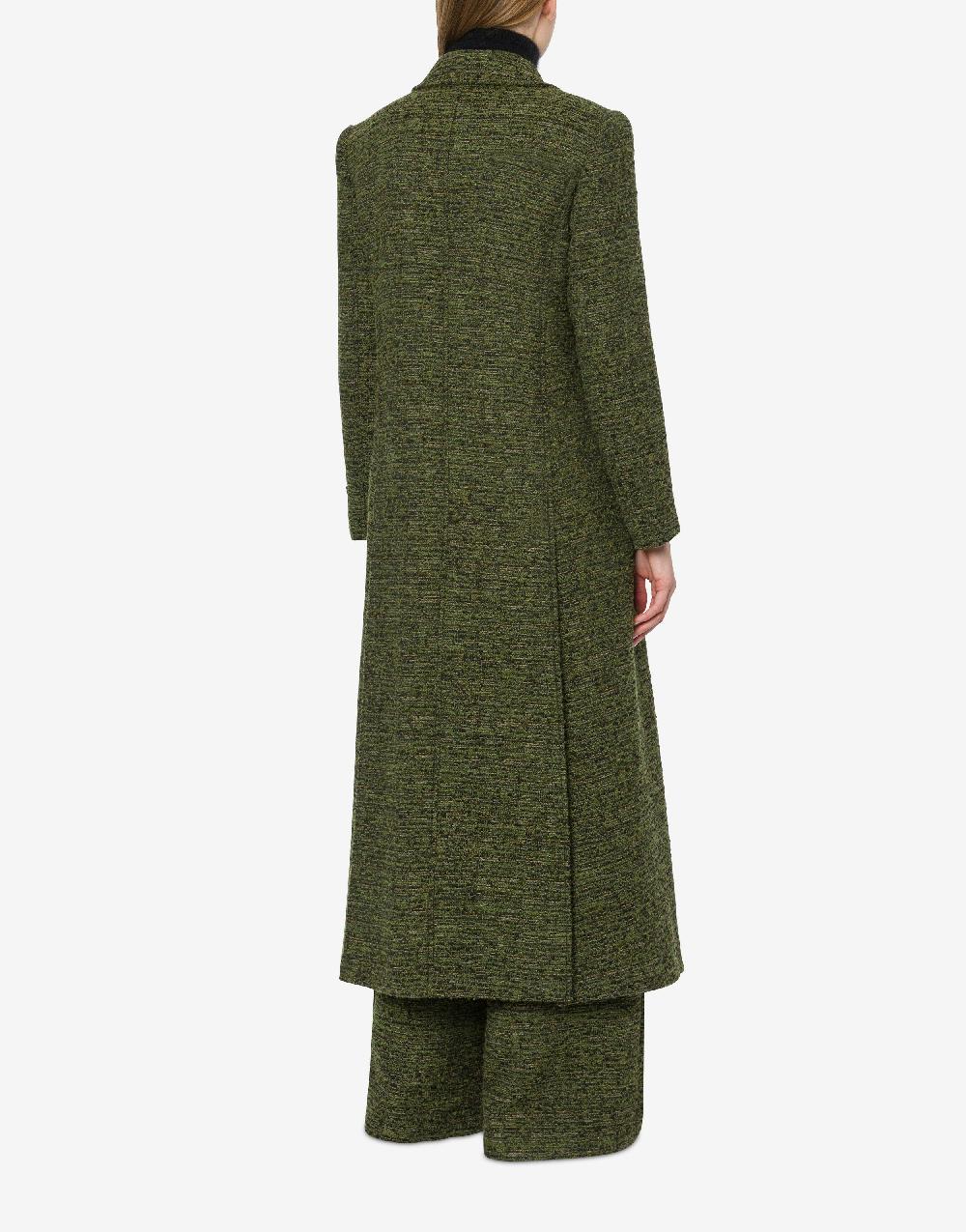 Alberta Ferretti Cappotto doppiopetto in tweed bottonato Saldi