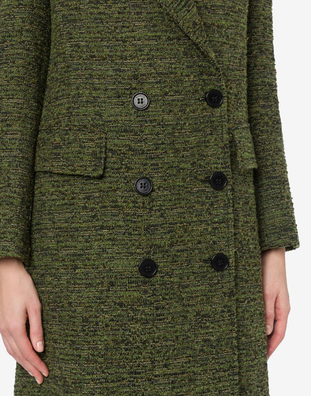 Alberta Ferretti Cappotto doppiopetto in tweed bottonato Saldi