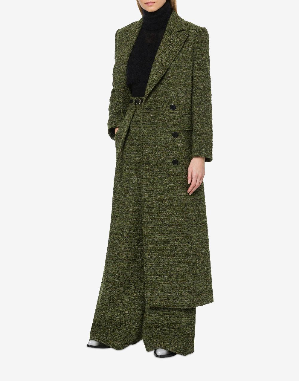 Alberta Ferretti Cappotto doppiopetto in tweed bottonato Saldi