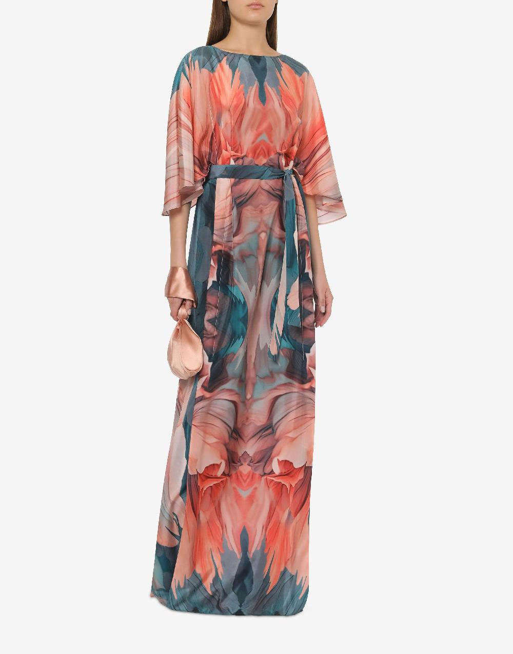 Alberta Ferretti Abito in habotai con stampa petali Hotsell