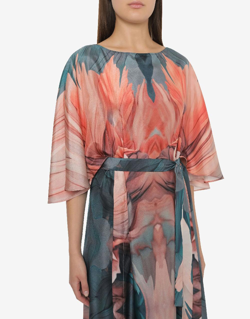 Alberta Ferretti Abito in habotai con stampa petali Hotsell